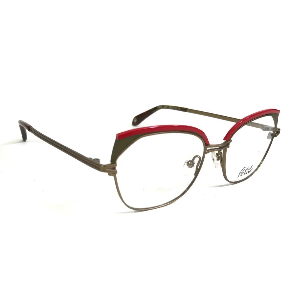 J.F. Rey Petite Eyeglasses Frames PM078 3050 Red Matte Bronze Cat Eye 48-15-140